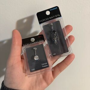 2 pairs of belly rings 14g brand new